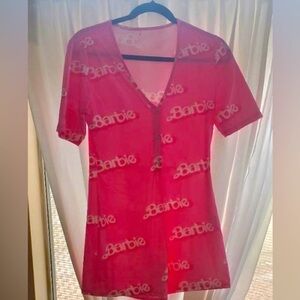NWOT “Barbie” Pink Bodycon pajama romper
